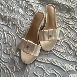 Elegant White Women's Slide Sandals